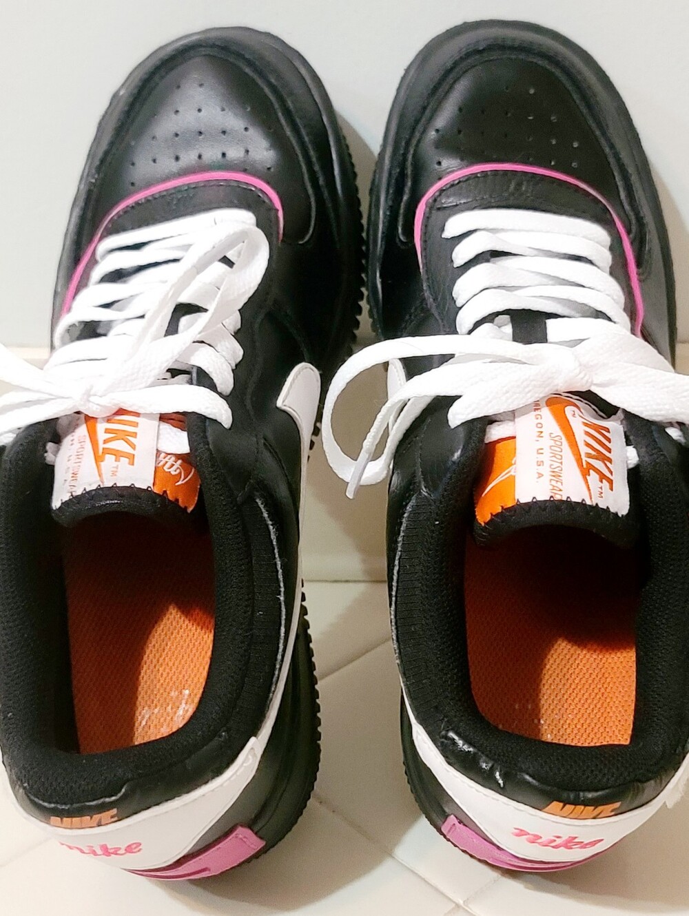 Nike Air Force 1 Low Shadow Removable Patches Black Pink Women's Size 8 - Picture 5 of 7